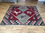 Vintage Patch Magic Nature Wildlife Cotton Quilt Deer Bear Log Cabin 94 X 84. Fixed Price $49.00.