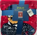 Polo Ralph Lauren Skiing Bear Fleece Throw Blanket. Fixed Price $69.99.