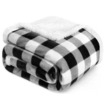 Pavilia Black And White Buffalo Plaid Sherpa Throw Twin, Checker. Fixed Price $37.99.