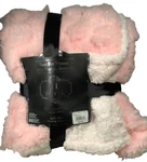 Signature Hotel Collection Faux Fur Throw-w/sherpa Reverse 50X60 Pink/white New!. Fixed Price $55.55.