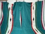 Striped Diamond South West Blanket, Teal, Green, Red, White Pattern. Fixed Price $15.00.