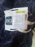 The Big One Super Soft Plush Blanket Navy Blue King Size. Fixed Price $35.00.