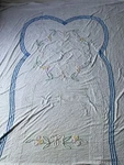 Vtg 70S Chenille Bed Sheet Topper Blue Floral Blanket Quilt Cotton Full Queen. Fixed Price $59.99.