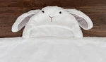 Pottery Barn Kids Hooded Bunny Nursery Wrap Baby Blanket Faux Fur White Towel. Fixed Price $14.00.