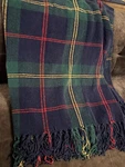 Chaps Home Throw Blanket Soft Chenille 100% Polyester Dark Blue Plaid Fringed. Fixed Price $29.99.