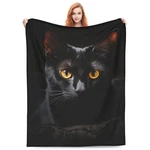 Cute Black Cat Blanket Gifts For Lovers Grils Women Animal Kitten Flannel.... Fixed Price $24.11.