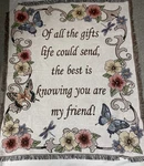 Tapestry Throw By Collections Etc. Fleets/ Butterfly Best Friends Saying. Fixed Price $16.99.