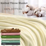 Soft 100% Cotton Solid Decorative Knitted Sofa / Bed Throw Blanket In 14 Colours. Fixed Price $28.42.