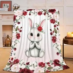 Rabbit Throw Blanket Soft Plush Fleece Bedding Cozy Bunny Stuff 40X50 Inch. Fixed Price $34.49.