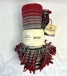 Woolrich Fringed Fleece Throw Blanket 50" X 68" Large Hickory Red Gray Stripe. Fixed Price $29.00.