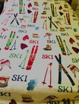 Domain Fleece Queen Size Blanket Skis Boots Skiing Hats Mittens Winter Sport Euc. Fixed Price $21.99.