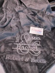 Personalized Monogram Split Ampersand 50 X 60 Mink Family Throw Blanket Wedding. Fixed Price $50.00.