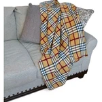 Nova Check Throw Blanket 61X48 Plaid Tan Black Classy Classic Sofa Bed Cozy Soft. Fixed Price $46.95.