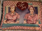 Vintage "i Love Lucy" Chocolate Factory Throw Blanket. Fixed Price $25.00.