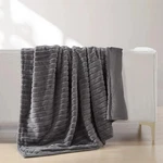 Jennifer Adams Luxe Faux Rabbit Fur Channel Luxury Throw, 60"X70" Gray 1727187. Fixed Price $34.99.