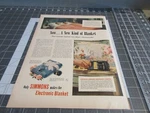 Vintage 1947 Simmons Electronic Blanket Heated Ephemera 40'S Print Ad. Fixed Price $9.55.