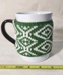 Threshold Coffee Mug Green Cozy Knit Cardigan Sweater Sleeve Cup - Used. Fixed Price $10.95.