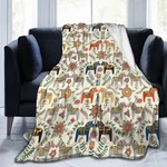 Swedish Dala Horses Throw Blanket Soft Fleece Men 50"X40",. Fixed Price $28.88.