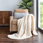 Chunky Knit Throw Blanket Braided, Soft & Cozy - Becky Cameron, Ivory,. Fixed Price $81.20.