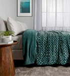 Life Comfort Reversible Sherpa Fleece Blanket Queen Size Green. Fixed Price $32.75.