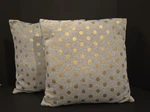 Bloomingville 17 Sq Throw Pillow Cotton Blend Grey W/gold Spots. Fixed Price $29.99.
