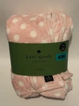 Kate Spade Ny King Plush Fleece Blanket Polka Dot Light Pink 112X92 New. Fixed Price $69.99.