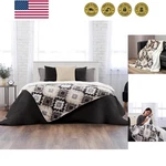 Ashford Home Cozy Silk Touch Ribbed Throw Blanket With Sherpa, Nadira Ikat 50.... Fixed Price $17.99.