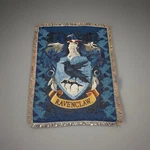 Harry Potter, "ravenclaw Crest" Woven Tapestry Throw Blanket, 48" X 56" Afghan. Fixed Price $18.00.