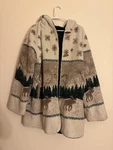 Vintage Denali Large Sherpa Fleece Hooded Long Nature Jacket Blanket Cozy Deer. Fixed Price $10.00.
