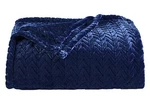 The Big One Plush Throw Blanket Navy Blue Textured Pattern Super Soft 60 72. Fixed Price $25.00.