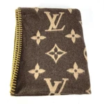 Louis Vuitton M92067 Monogram Rag Interior Throw Blanket Angola Brown. Fixed Price $875.00.