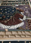 Mary Engelbreit Vtg Santa Christmas Throw Fringed Blanket "believe" 70 X 52". Fixed Price $47.95.