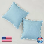Mayler Yee Scalloped Pillow Covers Set 2 For Living Room Decorative Sofa. Fixed Price $60.33.