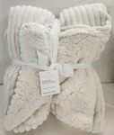 Pottery Barn Ridgeline Sherpa Backed Throw 50" X 60" Ivory. Fixed Price $110.88.