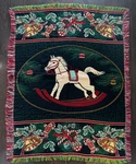 The Northwest Company 96' Christmas Rocking Horse Throw Holiday Tapestry 52 X42. Fixed Price $24.89.