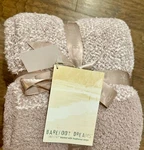 Barefoot Dreams Cozychic Contrast Tip Blanket NC3 Vintage Rose/white Size 45X60". Fixed Price $73.00.