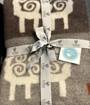 Klippan Throw Blanket Sheep Stripe Brown/gray New W/tags 100% Wool 51 In X 71. Fixed Price $179.99.