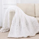 Bigacogo Chunky Throw Blanket For Couch, 80X90 Inches, 100 Hand Knitted .... Fixed Price $154.99.