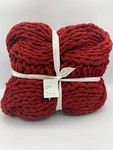 Pottery Barn Colossal Handknit Throw Blanket 44 X 56" Cardinal Red #9880B. Fixed Price $156.00.