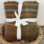 Pottery Barn Woodrow Plaid Faux Fur Throw Blanket 50 60" Brown Multi. Fixed Price $110.00.