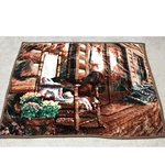 Birchwood Trading Dog Labrador Mountain Cabin Large Fleece Throw Blanket 60X80. Fixed Price $19.99.