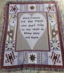 Collections Throw Blanket Tapestry Good Friends Are Like Angels Fringe 48"X58". Fixed Price $22.99.