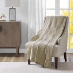Madison Park Luxe Quilted Throw Blanket - 60"X72", Scalloped Edges Khaki. Fixed Price $41.03.