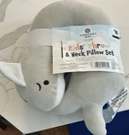 Comfort Bay Kids Shark Throw & Neck Pillow Set Blue Gray 100% Polyester. Fixed Price $14.98.