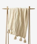 Authentic Sunday Citizen Braided Pom Throw Blanket In Sahara Tan Msrp $170. Fixed Price $134.99.