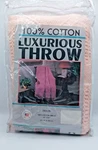 Vintage Crown Crafts 100% Cotton Luxurious Throw Devon Peach 50" 60", Nip, Usa. Fixed Price $59.40.
