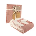 Muslin Gauze Cotton Blanket, 100% Oeko Queen (u.s. Standard) Peach Ivory Stripe. Fixed Price $109.88.