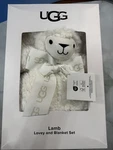Ugg Lamb Lovey And Blanket Set In Gift Box Oeko-tex White Unisex. Fixed Price $99.00.