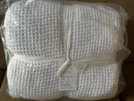 Pottery Barn Waffle Weave Blanket King Cal. 108"W X 96"L White New W/tags. Fixed Price $89.95.