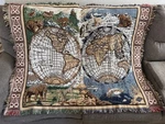 Vintage World Map Animal Tapestry Throw Blanket Fringe Dark Academia. Fixed Price $29.00.